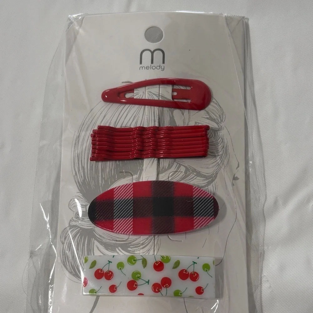 Red and Black Hair Accessory Set-Cherry Theme